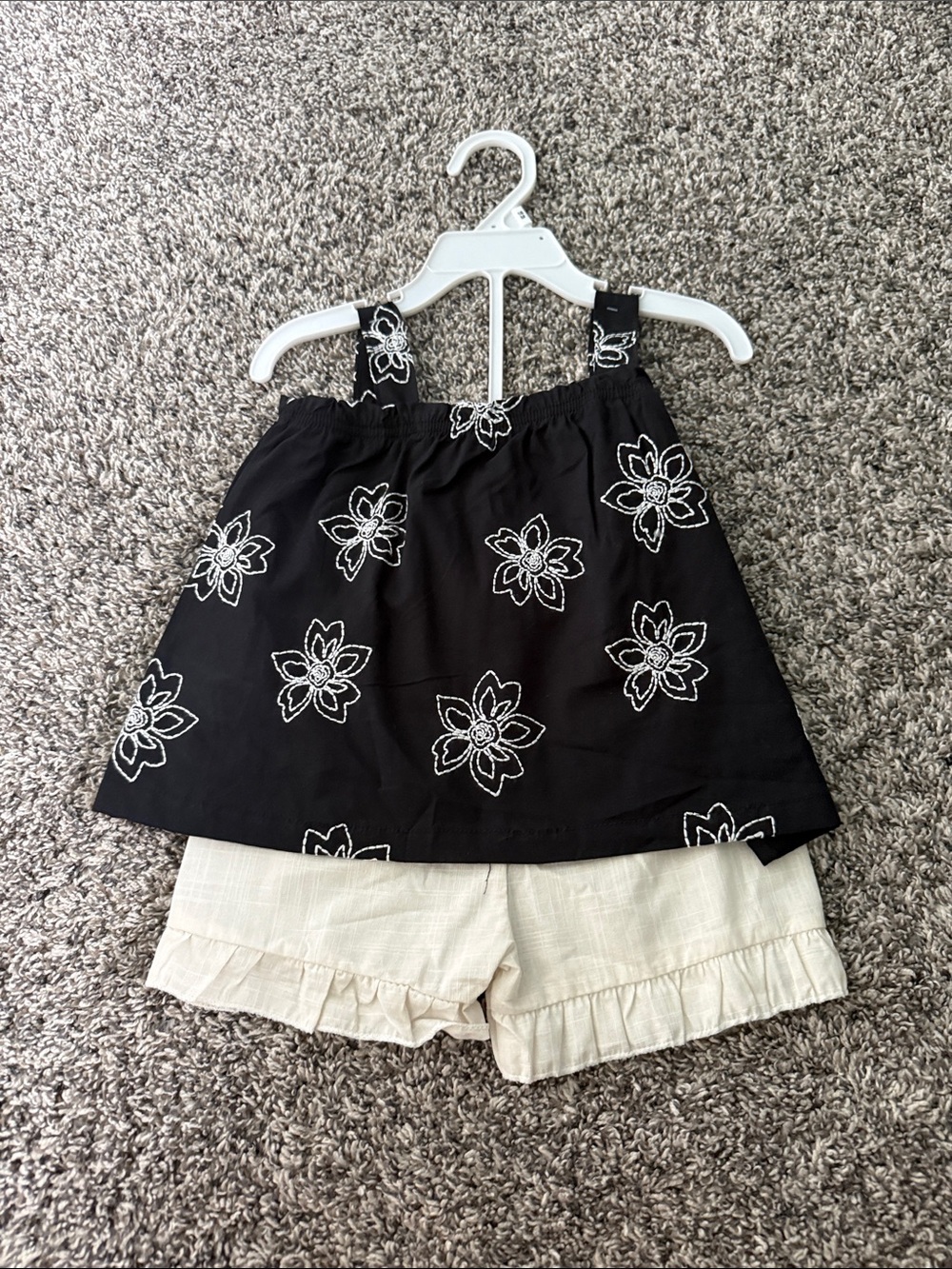 Girls' Black Floral Tank Top - Cute Summer Staple